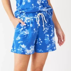 Women's Sonoma Goods For Life® French Terry Sweat Shorts -Adidas shop 5234547 Blue Bleach Floral