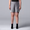 Plus Size Simply Vera Vera Wang High-Waisted Soft Shorts -Adidas shop 5236307 Stratus Grey