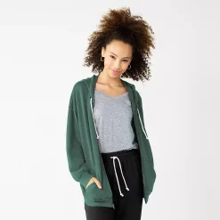 Juniors' SO® Oversized Zip-Up Hoodie -Adidas shop 5236393 Explorer Green