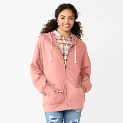 Juniors' SO® Oversized Zip-Up Hoodie -Adidas shop 5236393 Pnk Lychee