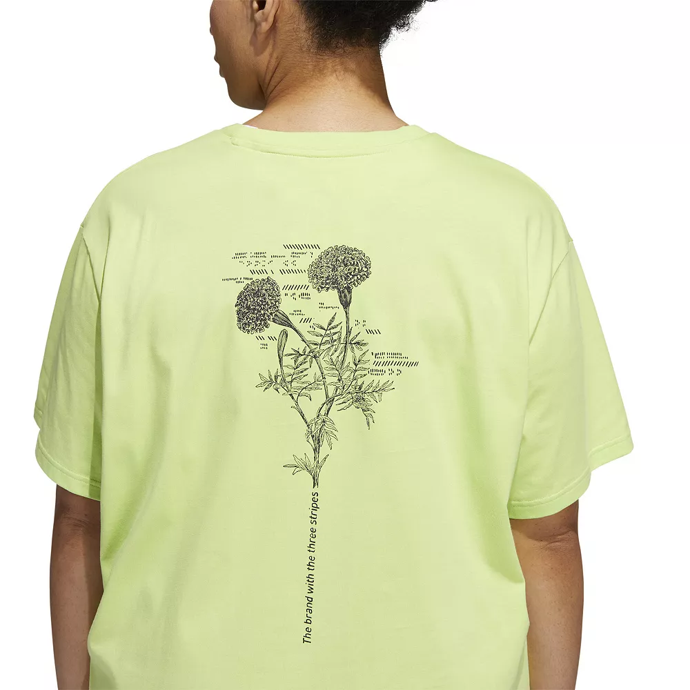 Plus Size adidas Floral International Women's Day Pocket Tee 7 Plus Size adidas Floral International Women's Day Pocket Tee - Image 5