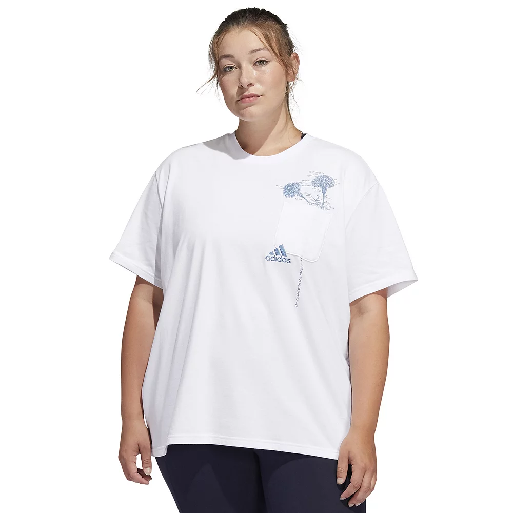 Plus Size adidas Floral International Women's Day Pocket Tee 3 Plus Size adidas Floral International Women's Day Pocket Tee