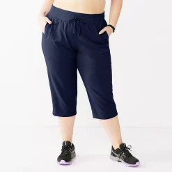 Plus Size Tek Gear® Essential Straight-Leg Capris -Adidas shop 5242843 Navy Romance