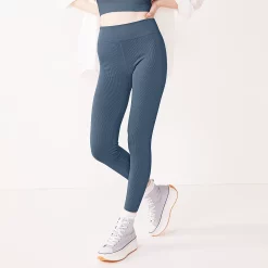 Juniors' SO® Seamless 7/8 Leggings -Adidas shop 5246938 Cyclone Blue
