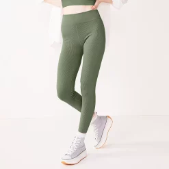 Juniors' SO® Seamless 7/8 Leggings -Adidas shop 5246938 Galvanized Green