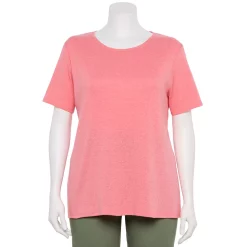 Plus Size Croft & Barrow® Essential Crewneck Tee -Adidas shop 5252564 Coral