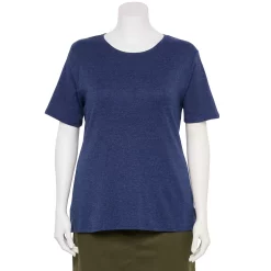 Plus Size Croft & Barrow® Essential Crewneck Tee -Adidas shop 5252564 Navy
