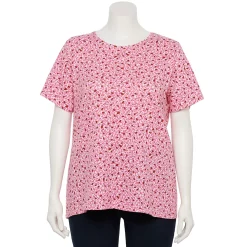 Plus Size Croft & Barrow® Essential Crewneck Tee -Adidas shop 5252564 Pink Ladybug
