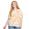 Plus Size Sonoma Goods For Life® Short Volume Sleeve Sweatshirt -Adidas shop 5254781 Orange Tie Dye