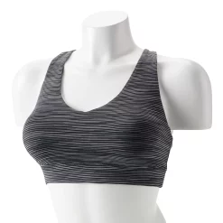 Tek Gear® Core Medium-Impact V-Neck Sports Bra -Adidas shop 5256799 Black Spacedye
