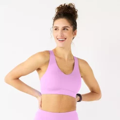 Tek Gear® Core Medium-Impact V-Neck Sports Bra -Adidas shop 5256799 Little Lavender