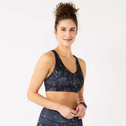 Tek Gear® Core Medium-Impact V-Neck Sports Bra -Adidas shop 5256799 Slate Shapes