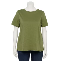 Plus Size Sonoma Goods For Life® Everyday Crewneck Tee -Adidas shop 5259072 Light Olive