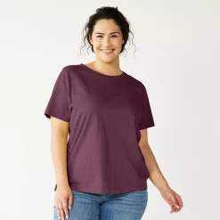 Plus Size Sonoma Goods For Life® Everyday Crewneck Tee -Adidas shop 5259072 Plum