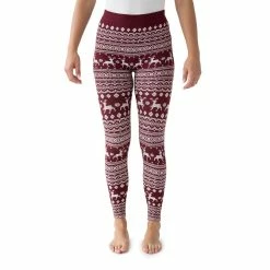 Women's MUK LUKS Jaquard Fleece Lined Leggings -Adidas shop 5261938 Red White