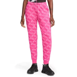 Women's Nike Sportswear Essentials Printed Fleece Midrise Pants -Adidas shop 5267093 Active Pink