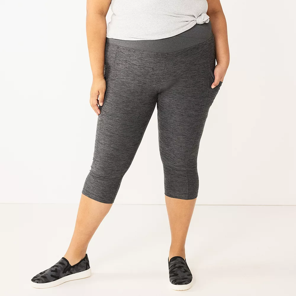Plus Size Sonoma Goods For Life® Crossover Waist Crop Leggings 4 Plus Size Sonoma Goods For Life® Crossover Waist Crop Leggings - Image 2