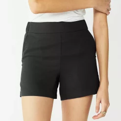 Women's Nine West Mid-Rise Pull-On Soft Shorts -Adidas shop 5280255 Mineral Black