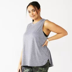 Plus Size Tek Gear® Easy High-Low Tank -Adidas shop 5283039 Smokey Slate
