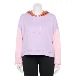 Juniors' Plus Size SO® Cropped Hoodie -Adidas shop 5304659 Warm Colorblock