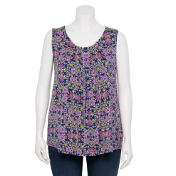 Plus Size Women's Croft & Barrow® Pleated Tank -Adidas shop 5359290 Navy Medallion