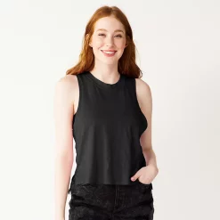 Juniors' SO® Muscle Tank -Adidas shop 5474332 Black Luxe