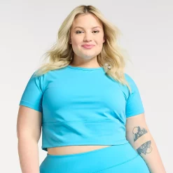 Plus Size FLX Affirmation Crop Top -Adidas shop 5500416 Incoming Wave