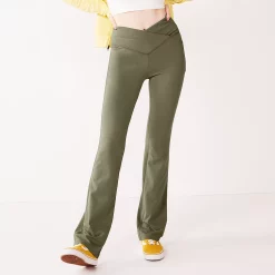 Juniors' SO® Crossover Waistband Flare Legging -Adidas shop 5501563 Lennon Green