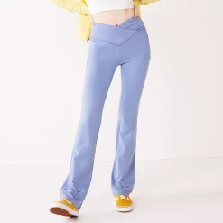 Juniors' SO® Crossover Waistband Flare Legging -Adidas shop 5501563 Nile Lily