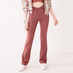 Juniors' SO® Crossover Waistband Flare Legging -Adidas shop 5501563 Shabby Mauve