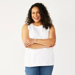 Plus Size Croft & Barrow® Essential Tank -Adidas shop 5509745 Bright White