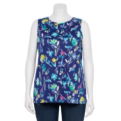 Plus Size Croft & Barrow® Essential Tank -Adidas shop 5509745 Navy Fresh Floral