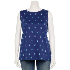 Plus Size Croft & Barrow® Essential Tank -Adidas shop 5509745 Teal Folk Floral