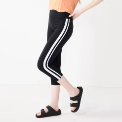 Juniors' SO® Lounge Capri Leggings -Adidas shop 5514826 Black Side Stripe