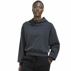 Women's adidas Studio Lounge Cropped Hoodie -Adidas shop 5521133 Carbon
