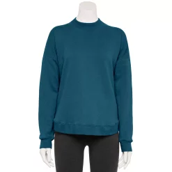 Women's Tek Gear® Ultrasoft Fleece Mockneck Sweatshirt -Adidas shop 5523249 Blue Crayon