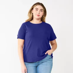 Plus Size Nine West Essential Crewneck Tee -Adidas shop 5525951 Clara Purple Rib