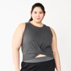 Juniors' Plus Size SO® Solid Cropped Twist-Front Tank 13 Juniors' Plus Size SO® Solid Cropped Twist-Front Tank -Adidas shop 5526785 Gray Texture