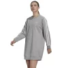 Women's adidas Essentials 3-Stripes Sweatshirt Dress -Adidas shop 5527111 Medium Gray Heather