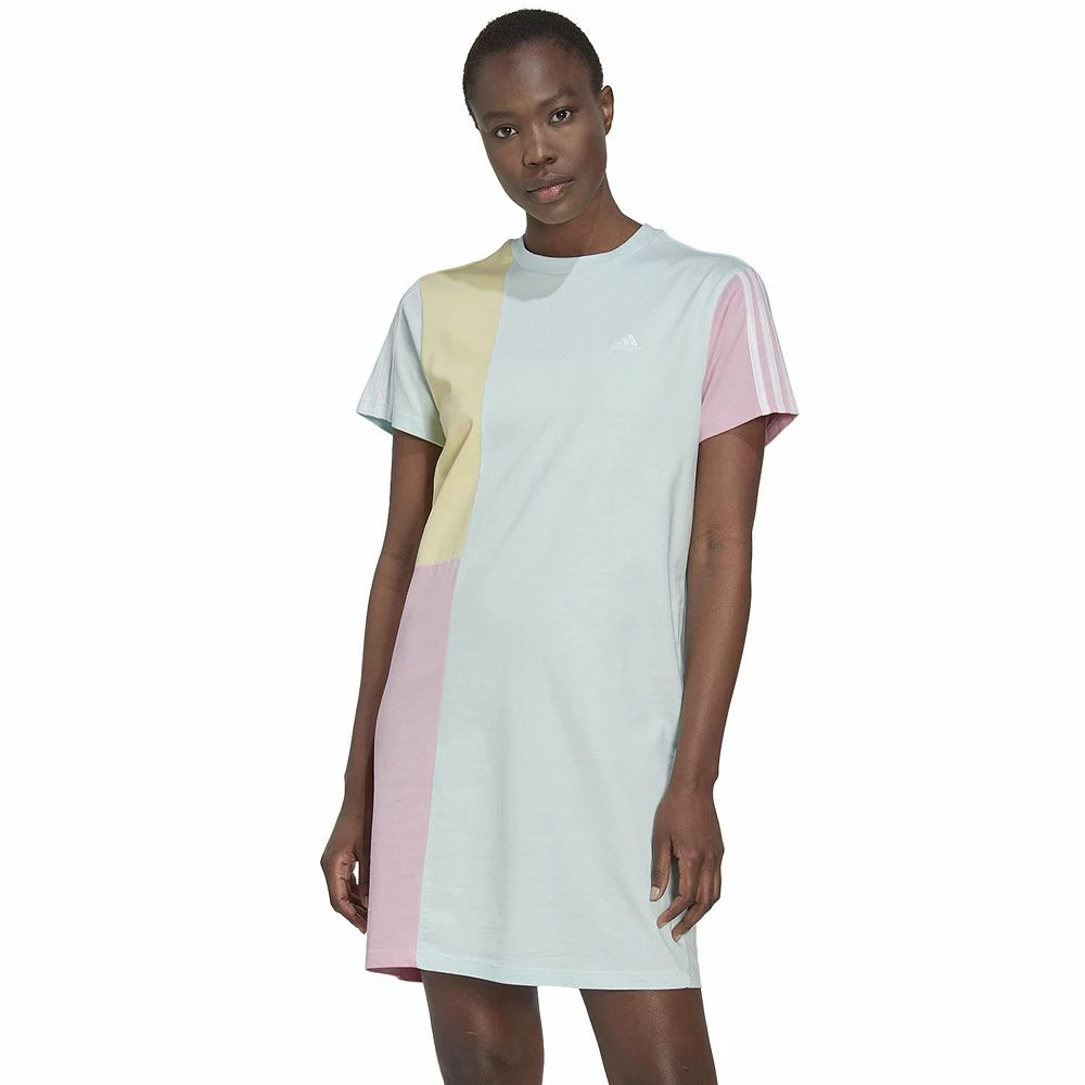 Women's adidas Essentials Colorblock Boyfriend T-Shirt Dress 4 Women's adidas Essentials Colorblock Boyfriend T-Shirt Dress - Image 2