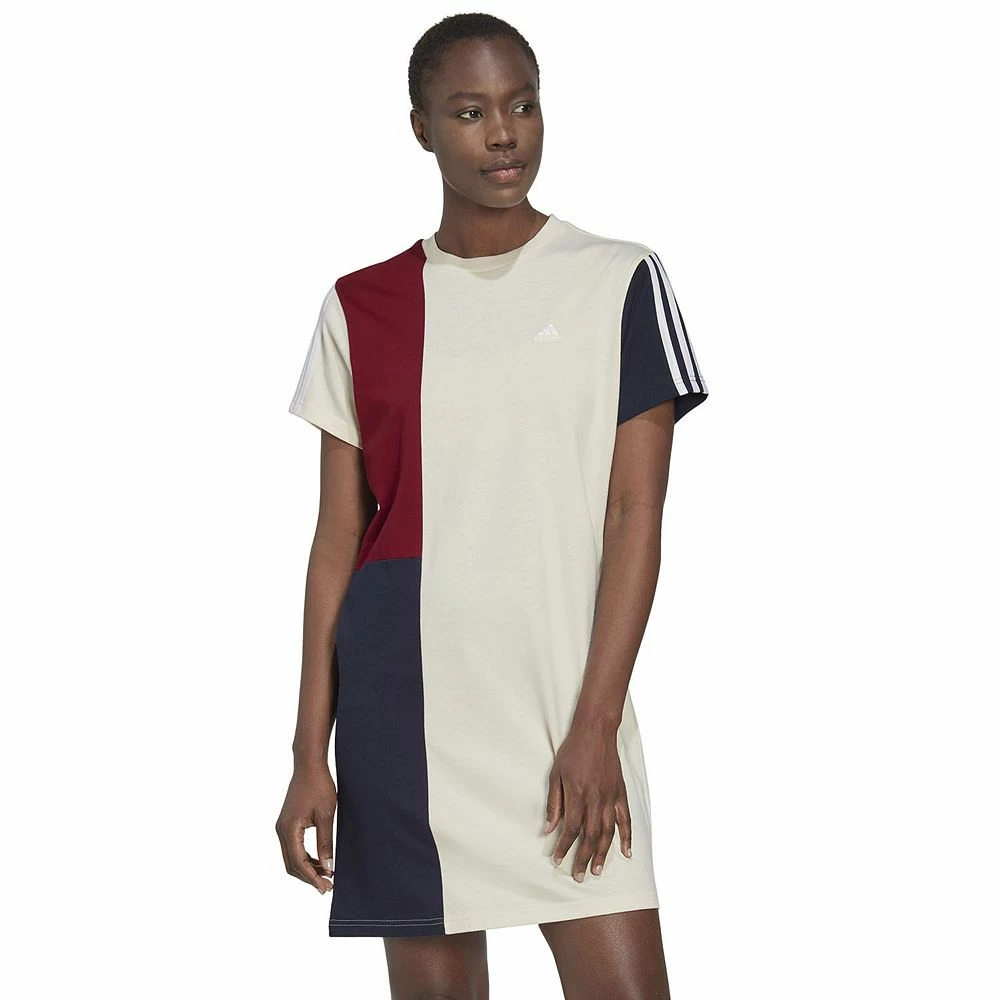 Women's adidas Essentials Colorblock Boyfriend T-Shirt Dress 3 Women's adidas Essentials Colorblock Boyfriend T-Shirt Dress