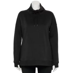 Plus Size Tek Gear® Ultrasoft Fleece Cowlneck Tunic -Adidas shop 5527206 Black