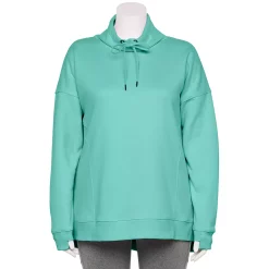Plus Size Tek Gear® Ultrasoft Fleece Cowlneck Tunic -Adidas shop 5527206 Shy Green