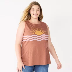 Plus Size Sonoma Goods For Life® Graphic Muscle Tank 16 Plus Size Sonoma Goods For Life® Graphic Muscle Tank -Adidas shop 5529302 Brown Sunset
