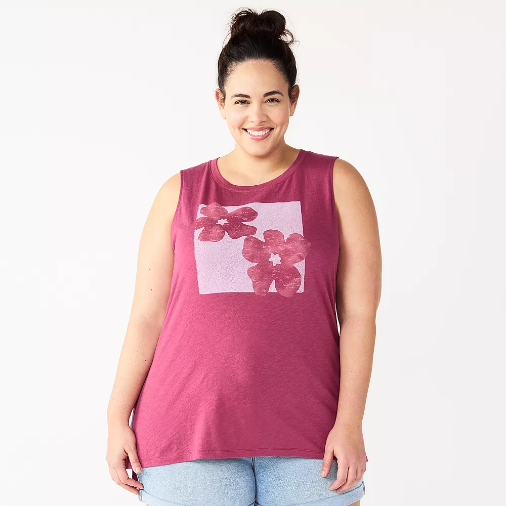Plus Size Sonoma Goods For Life® Graphic Muscle Tank 5 Plus Size Sonoma Goods For Life® Graphic Muscle Tank - Image 3
