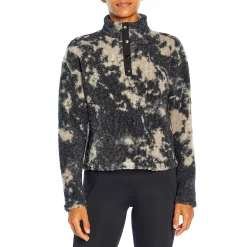 Women's Marika Tyra Snap Placket Sherpa Pullover -Adidas shop 5531428 Black Ink Tie Dye