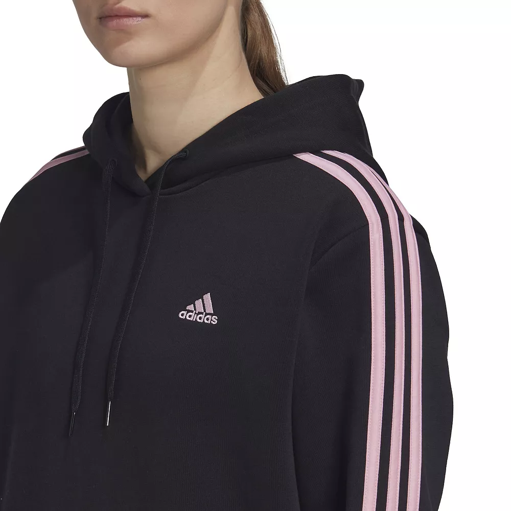 Women's adidas Essentials 3-Stripes Fleece Hoodie 8 Women's adidas Essentials 3-Stripes Fleece Hoodie - Image 6