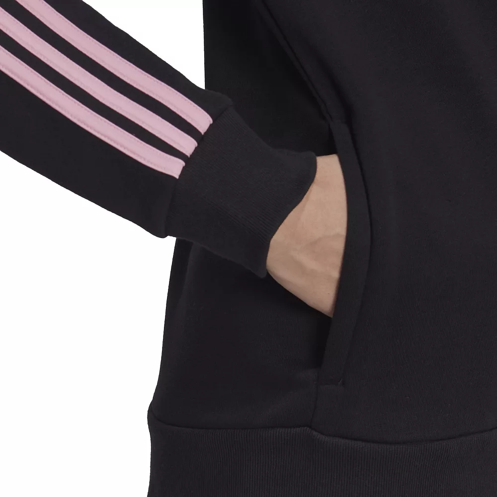 Women's adidas Essentials 3-Stripes Fleece Hoodie 9 Women's adidas Essentials 3-Stripes Fleece Hoodie - Image 7