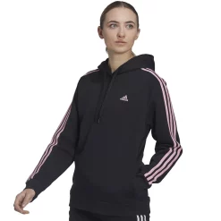 Women's adidas Essentials 3-Stripes Fleece Hoodie 12 Women's adidas Essentials 3-Stripes Fleece Hoodie -Adidas shop 5531577 Black