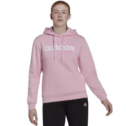 Women's adidas Essentials Linear Oversized Fleece Hoodie -Adidas shop 5531582 True Pink